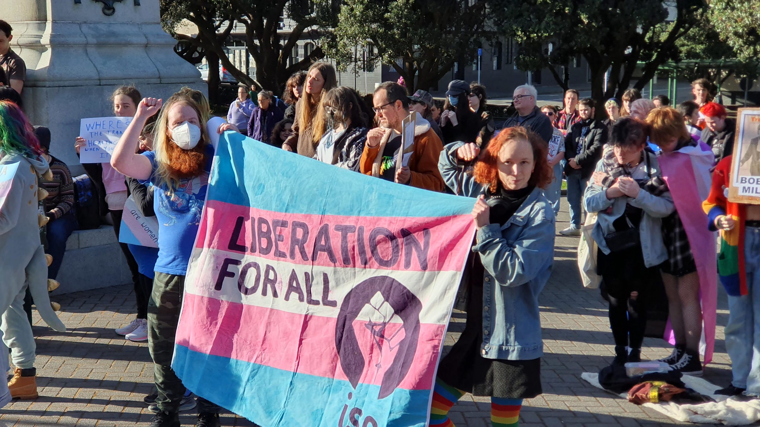 ISO banner at Stonewall rally